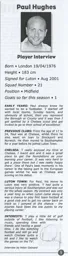 Paul Hughes Article Supporters Club Fanzine Issue 59 2003
