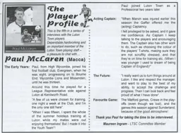 Paul McLaren Article Supporters Club Fanzine Issue 47 2000