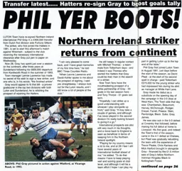 Phil Gray re-joins Luton Town - 97:98 programme feature