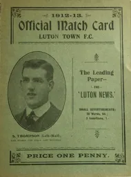 Programme; Luton Town v Cardiff City (26th December 1912)