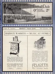 Programme; Watford v Luton Town 1927-28