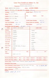 QPR A 19.10.1971 Match Paperwork