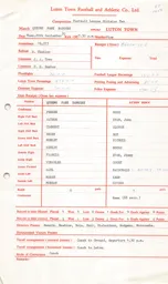QPR A 29.9.1970 Match Paperwork
