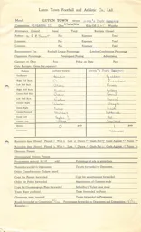 QPR H 19.1.1952 Match Paperwork