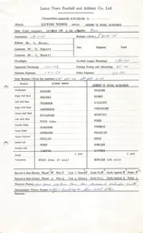 QPR H 31.8.1974 Match Paperwork