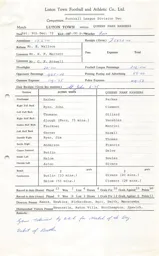 QPR H 9.12.1972 Match Paperwork