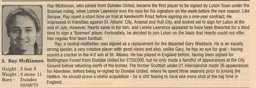 Ray McKinnon Article Supporters Club Fanzine Issue 38 1998