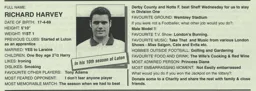 Richard Harvey Article Supporters Club Fanzine Issue 28 1996