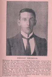 Bert Holdstock Luton News Football Handbook Entry