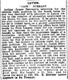 Athletic News 1904 Jack Durrant Biography