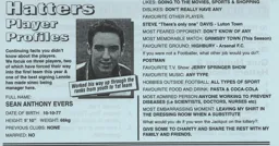 Sean Evers Article Supporters Club Fanzine Issue 34 1998