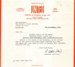 Sheffield United A 23.9.1969 Match Paperwork & Correspondence_Part2