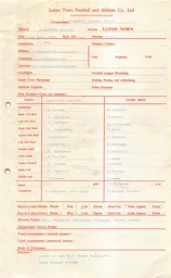Sheffield United A 30.9.1978 Match Paperwork