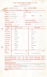 Sheffield United A 6.2.1971 Match Paperwork