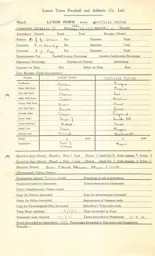 Sheffield United H 29.8.1951 Match Paperwork