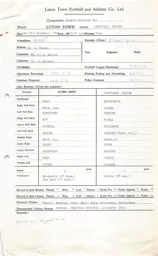 Sheffield United H 5.12.1970 Match Paperwork