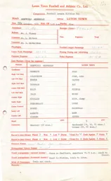 Sheffield Wednesday A 10.10.1970 Match Paperwork
