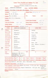 Sheffield Wednesday A 23.9.1972 Match Paperwork
