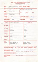 Sheffield Wednesday A 27.12.1971 Match Paperwork