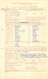 Sheffield Wednesday A 29.9.1959 Match Paperwork