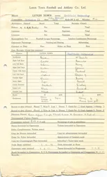 Sheffield Wednesday H 10.11.1951 Match Paperwork