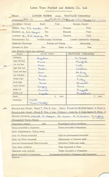 Sheffield Wednesday H 13.10.1956 Match Paperwork