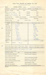 Sheffield Wednesday H 19.10.1957 Match Paperwork