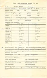 Southampton H 22.3.1952 Match Paperwork