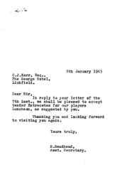 Stoke City A 18.5.1963 Match Paperwork & Correspondence_Part2