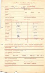 Stoke City A 5.2.1955 Match Paperwork