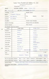 Stoke City H 19.11.1977 Match Paperwork