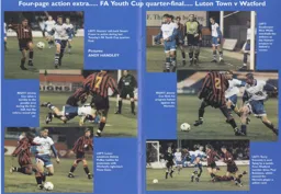 Stuart Fraser and Jimmy Cox in action against Watford in the FA Youth Cup - 96-97 programme feature