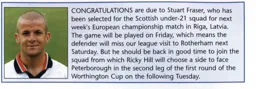 Stuart Fraser selected for the Scotland U21 squad - 00:01 programme feature