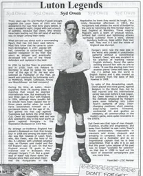 Syd Owen Article Supporters Club Fanzine Issue 52 2002