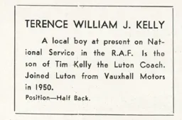 Terry Kelly Club Handbook 1951-52
