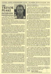 Trevor Peake Article Supporters Club Fanzine Issue 26 1996