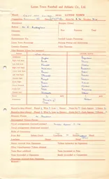 West Ham A 20.11.1954 Match Paperwork
