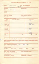 West Ham A 25.12.1953 Match Paperwork