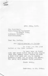 Wolverhampton W. A 29.8.1956 Match Paperwork & Correspondence_Part2