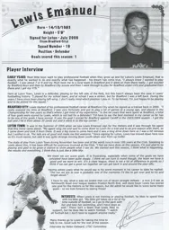 Lewis Emanuel Supporters Club Fanzine Issue 71