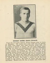 Ernie Simms Luton News Handbook 1919-20