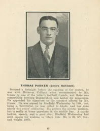 Tom Parker Luton News Handbook 1919-20