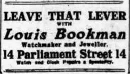 Louis Bookman Watchmaker Advert April 1928