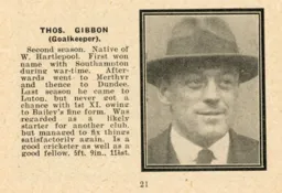 Tommy Gibbon Luton News Handbook 1922-23
