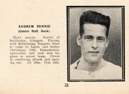Andy Rennie Luton News Handbook 1927-28