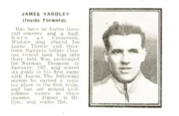 Jimmy Yardley Luton News Handbook 1930-31