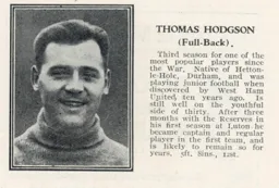 Tommy Hodgson Luton News Handbook 1932-33