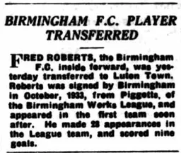 Roberts Transfer Dec 1934