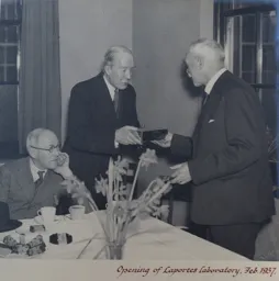 Harry Arnold Opening of Laportes Lab 1937 2