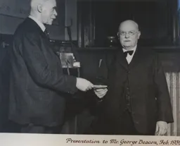 Harry Arnold Presentation to George Deacon 1932